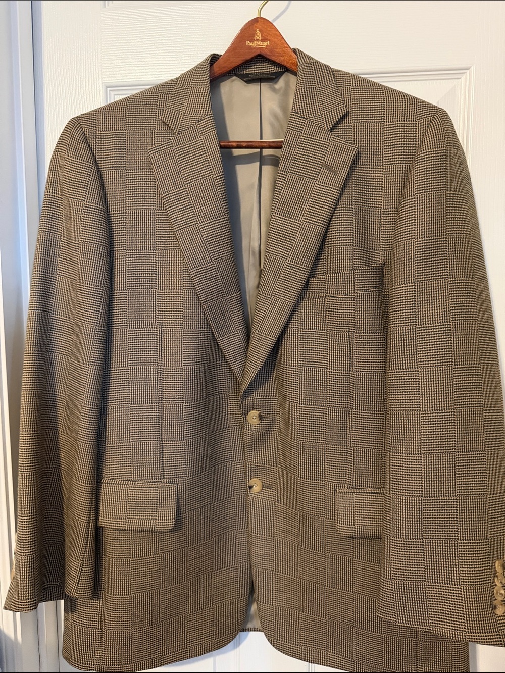 Paul Stuart Glen Plaid Two-Button Sport Coat in Brown/Tan
